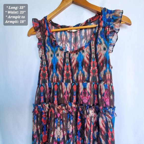 Anthropologie Lili's Closet Ruffled Cap Sleeves Midi Dress (XS) - Picture 7 of 11